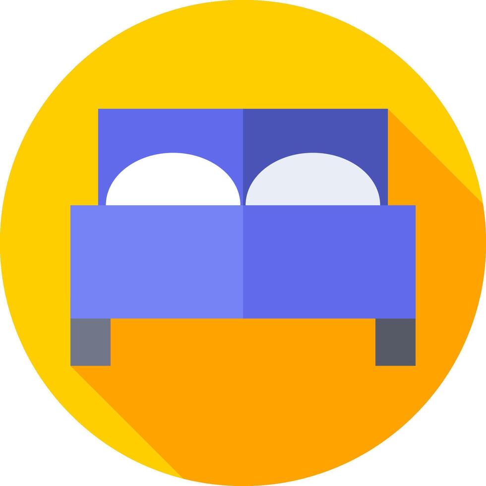 A bed with two pillows and a blanket vector