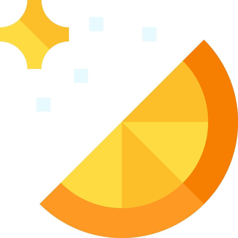 An orange slice with a star on it vector