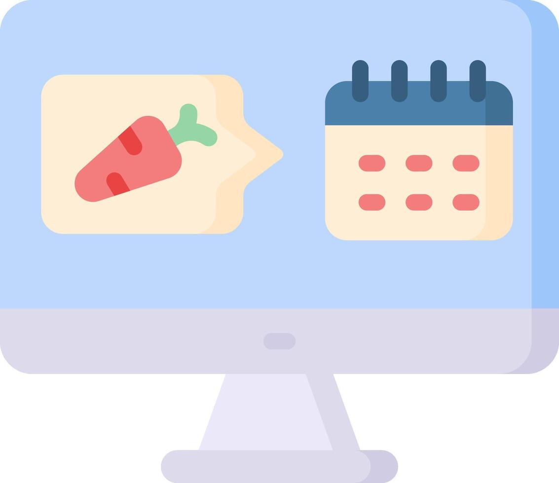 A computer screen with a calendar and a carrot vector