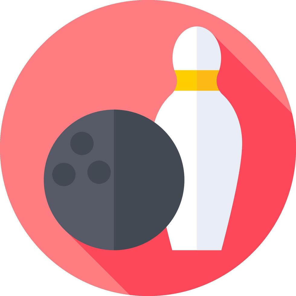 Bowling ball and pins flat icon vector