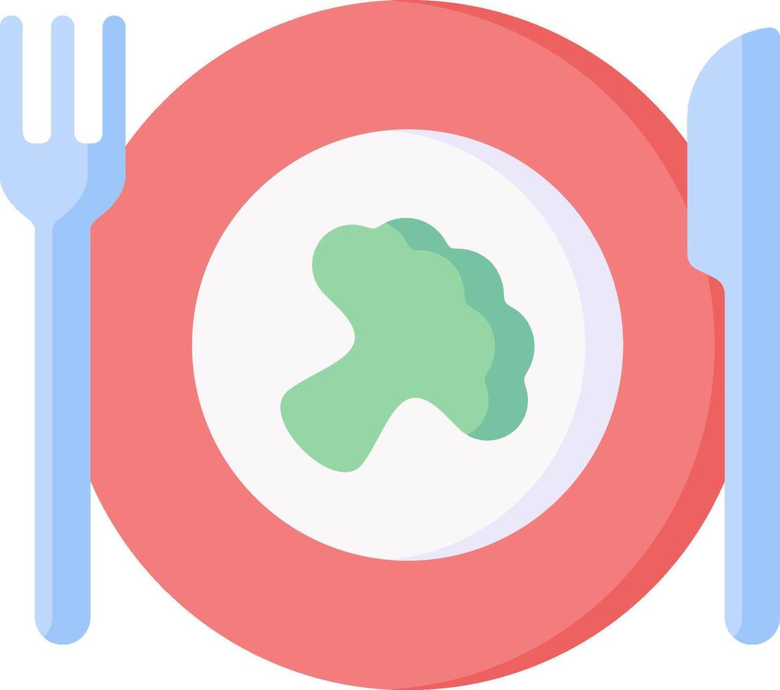 A plate with broccoli and fork and knife vector