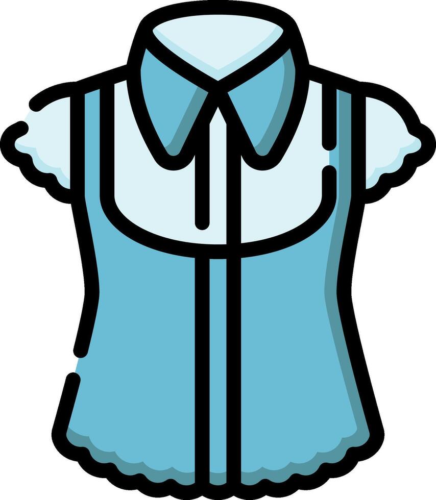 A blue shirt with a collar and collar vector