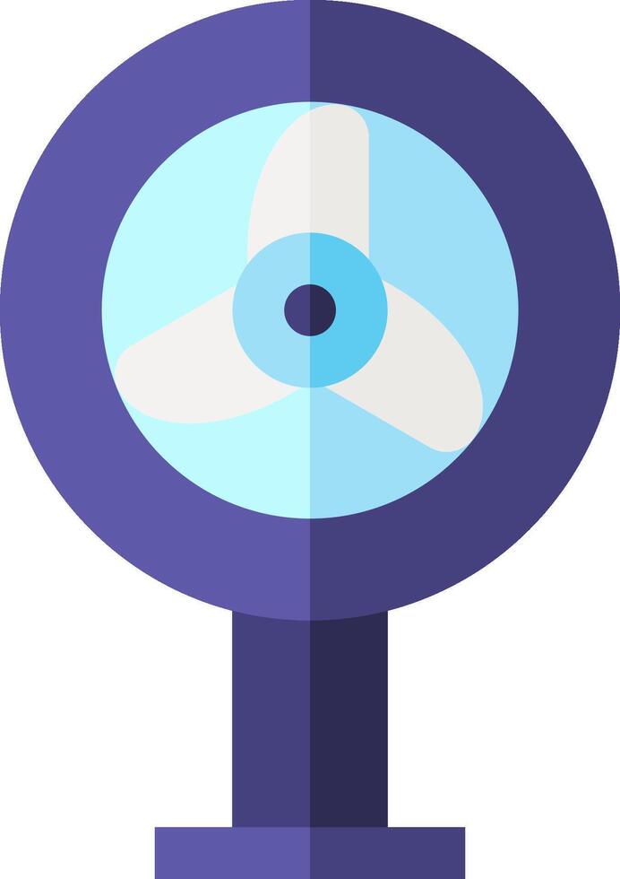 A purple fan with a blue light on it vector