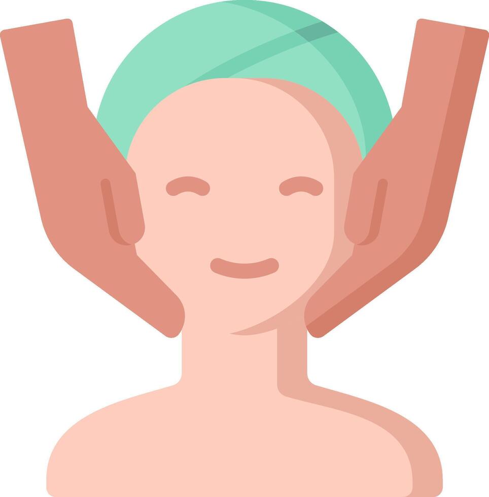 A woman with a green towel on her head vector
