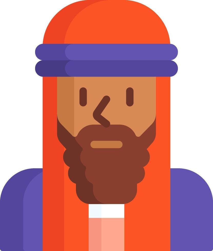 An illustration of a man with a beard and a purple turban vector