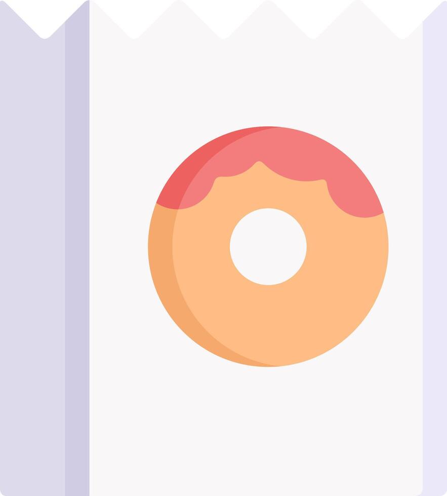 A donut is sitting in a bag vector