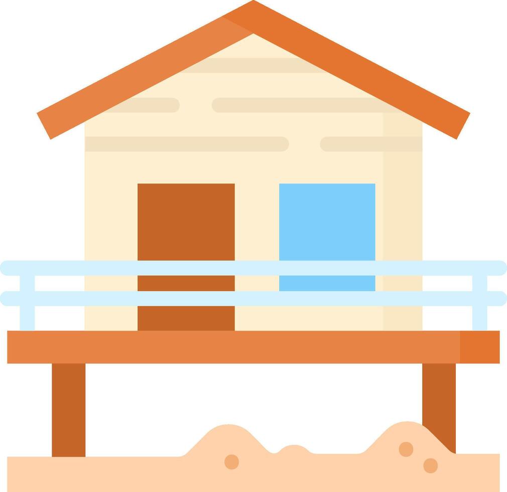 A beach house with a balcony and a balcony vector
