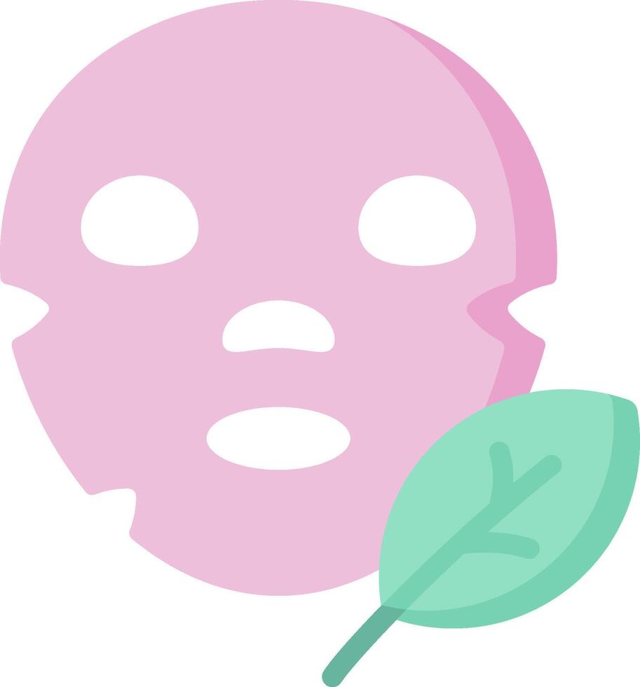 A pink mask with a leaf on it vector
