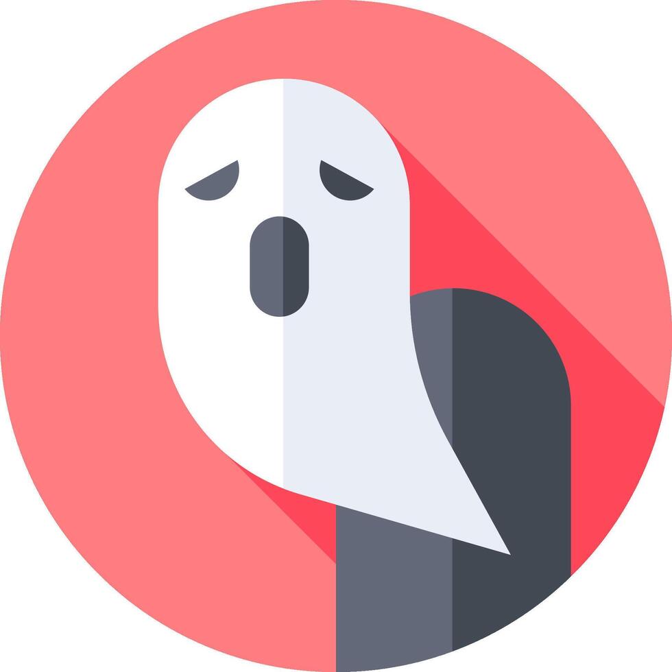 A flat icon of a ghost with a long shadow vector