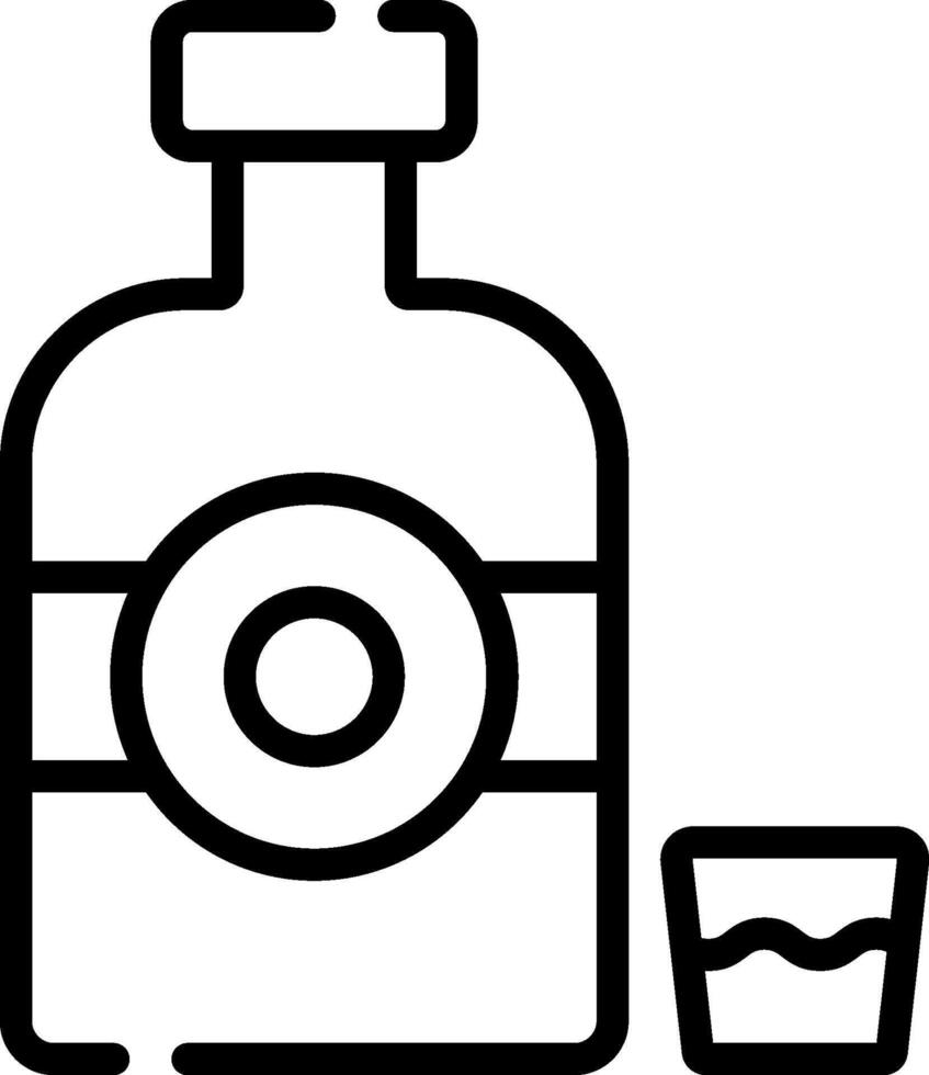 A bottle of alcohol and a glass of water vector