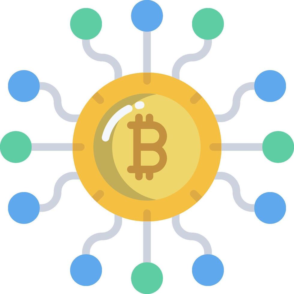 Bitcoin network with many circles vector