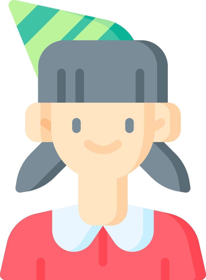 A girl wearing a party hat vector