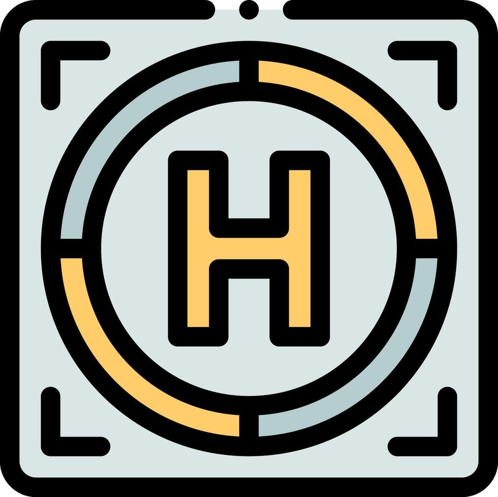 A square with a yellow and blue circle with the letter h vector