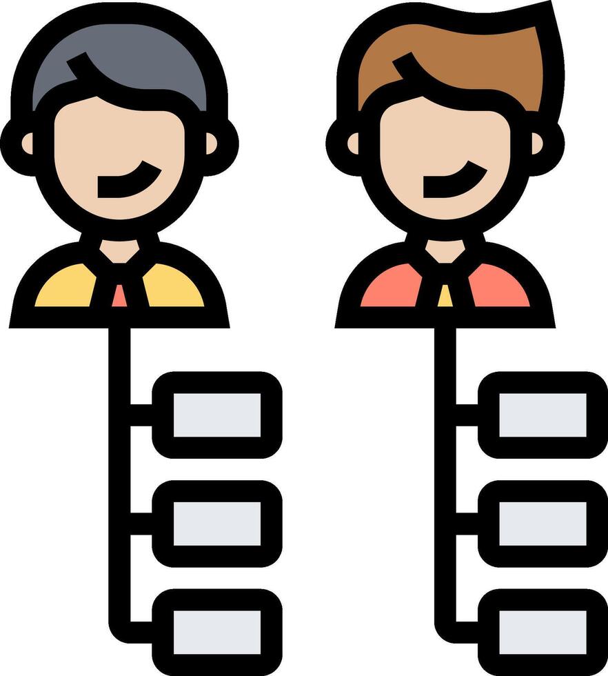 Two people are standing next to each other with a tree vector
