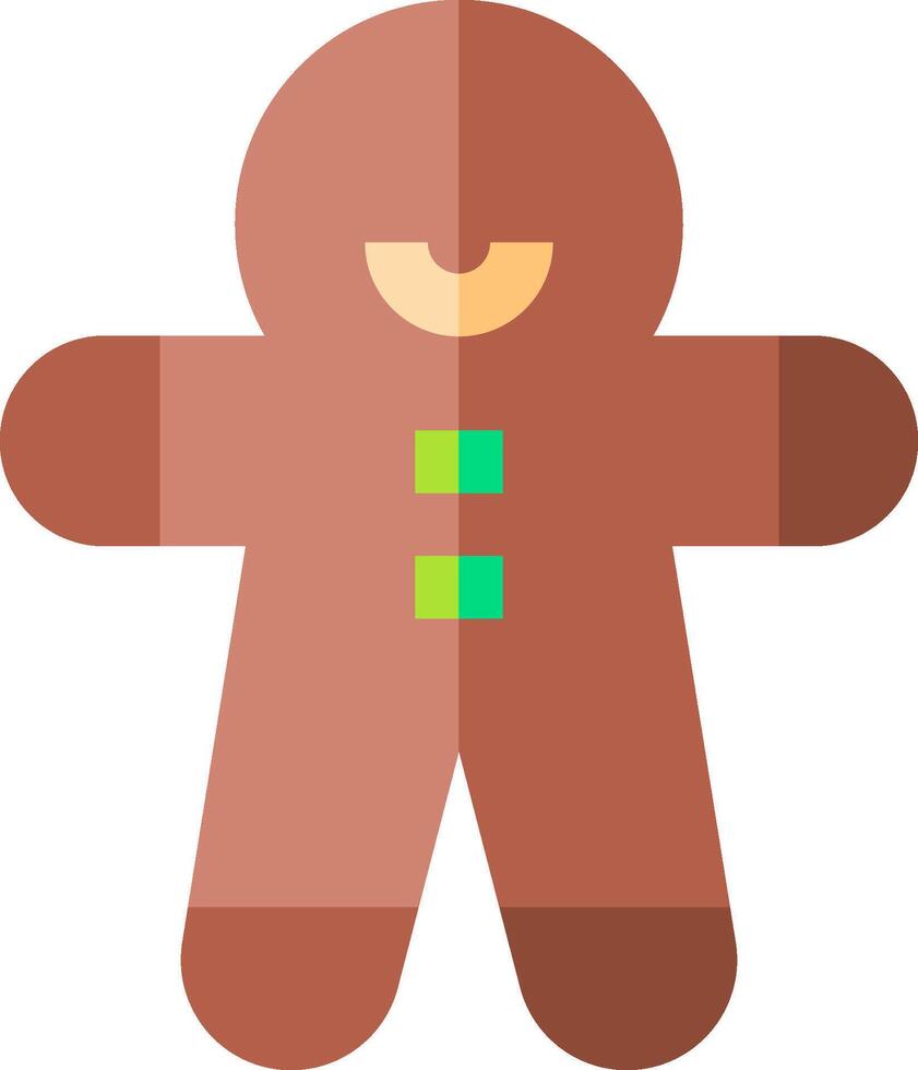 A gingerbread man with green eyes and a green button vector