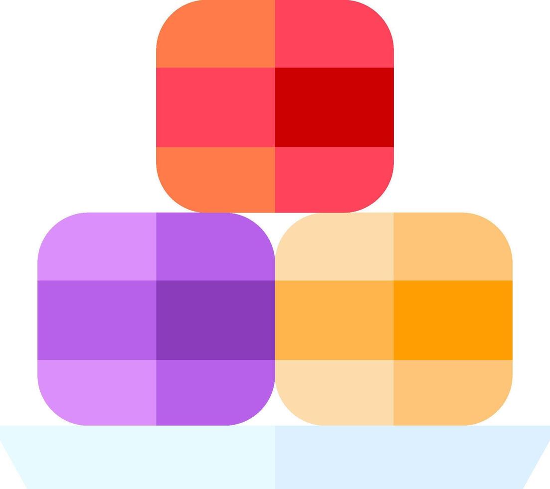 A stack of colorful cubes on top of a white background vector