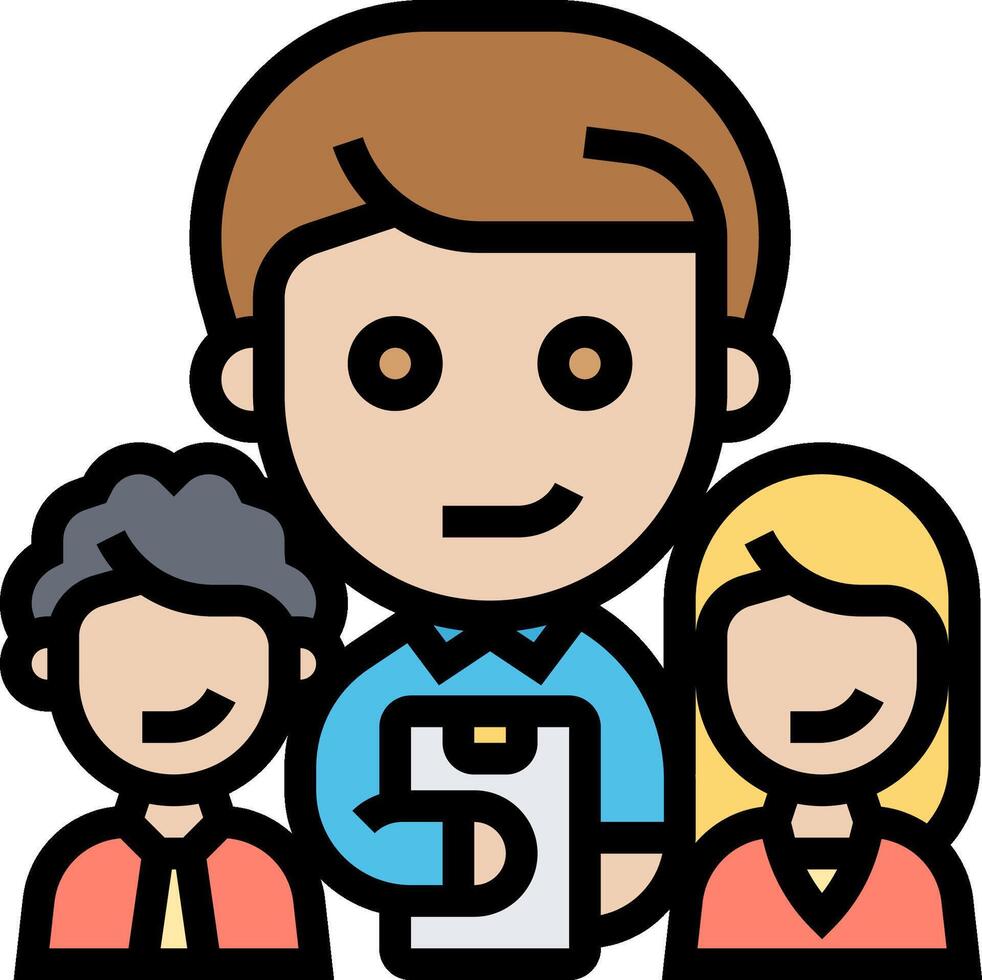 A man and two women are holding a tablet vector