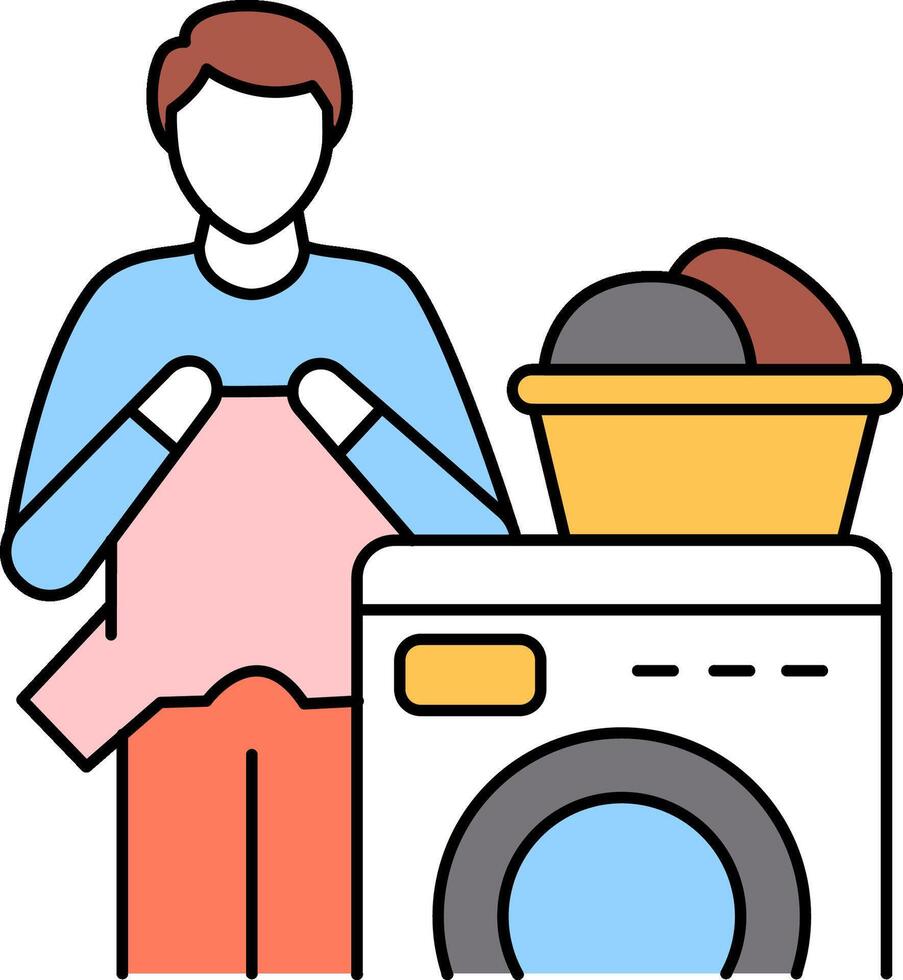 washing clothes illustration design vector