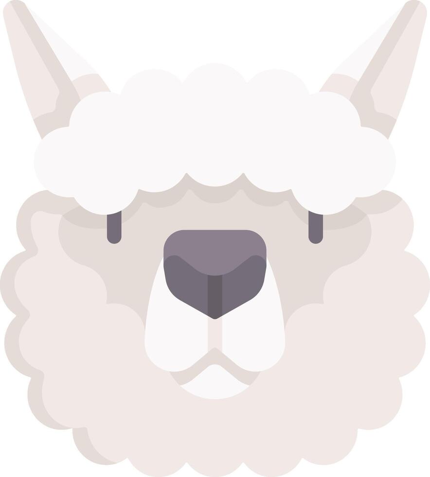 A llama head with a white face and a black nose vector