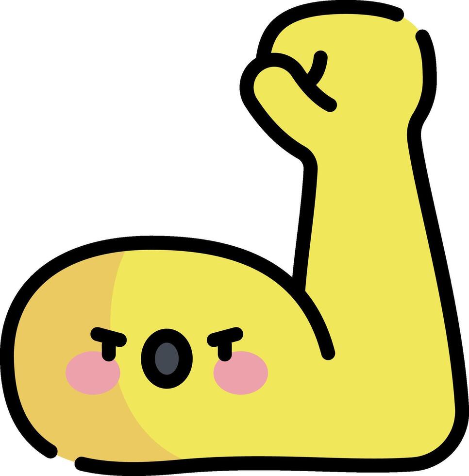 A cartoon yellow arm with a fist up vector