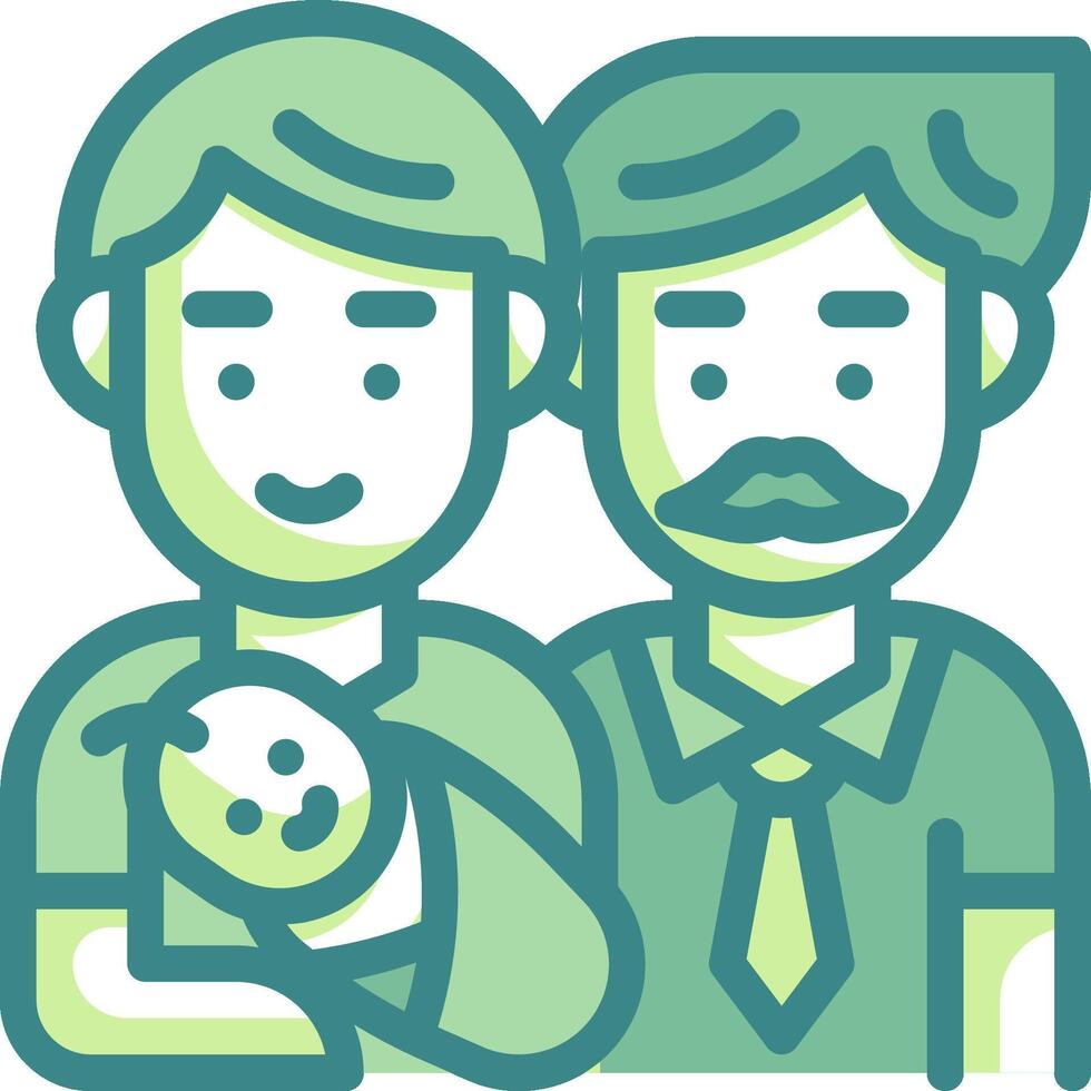 A man and woman holding a baby vector