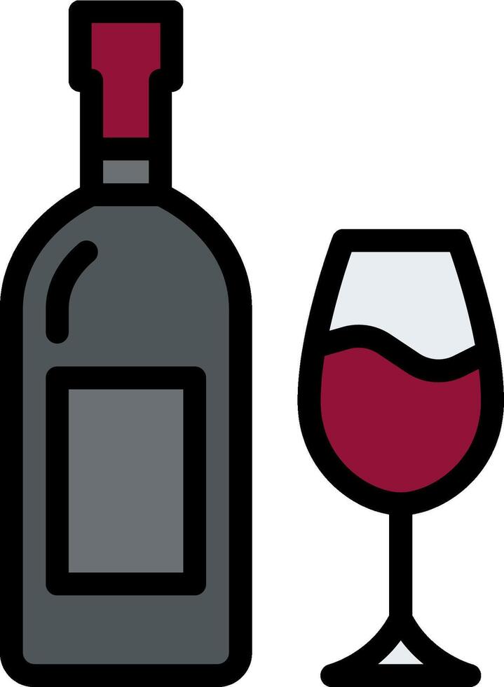 A bottle of wine and a glass of red wine vector