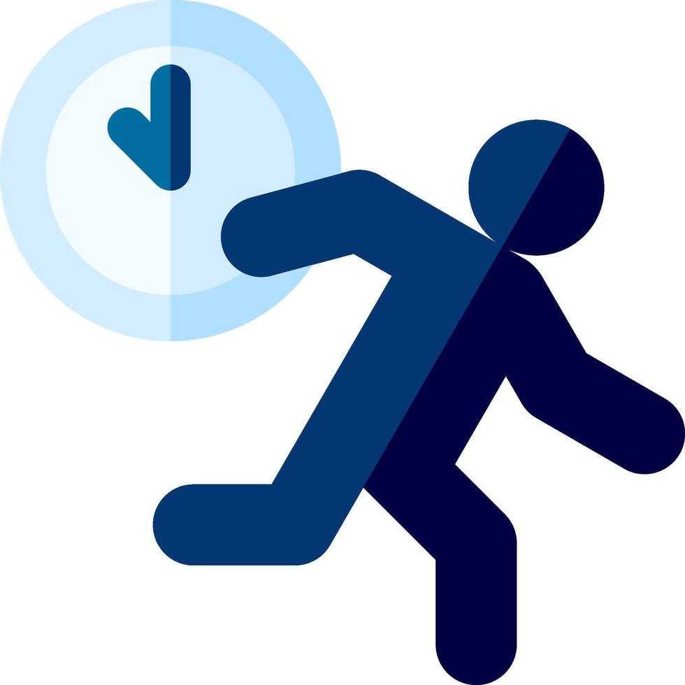 A person running with a clock on his back vector
