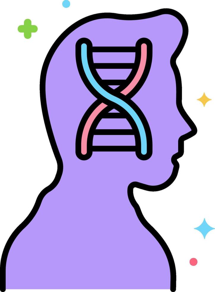 A person with a dna strand in their head vector