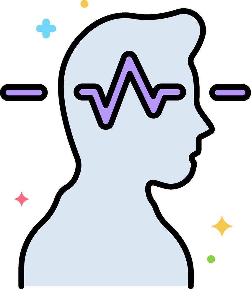 A person with a heartbeat icon on their head vector