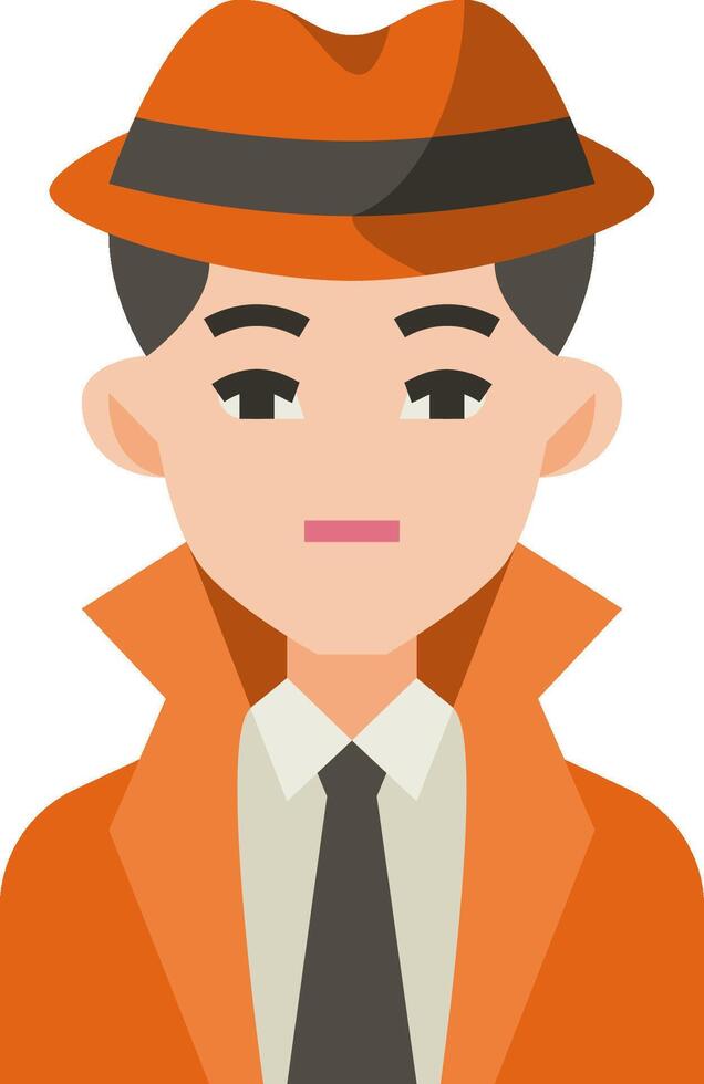 An orange hat and a tie vector