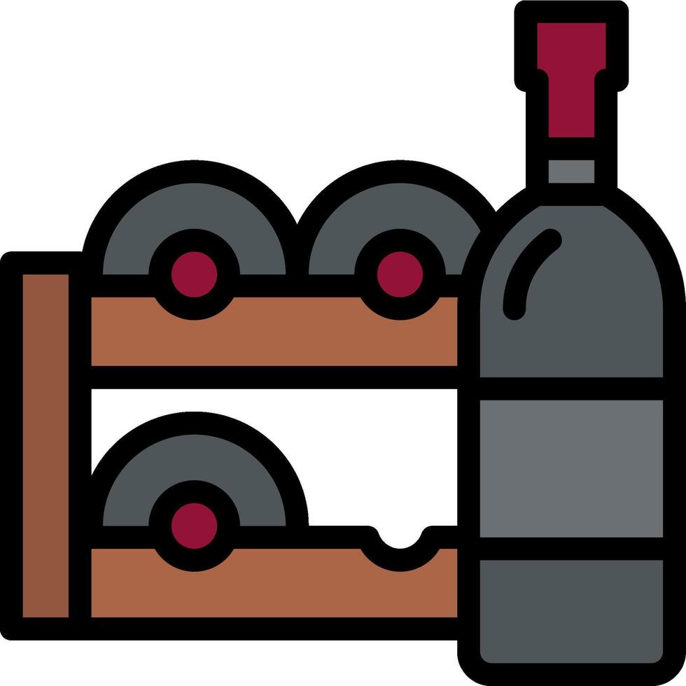 Wine bottle and bottle rack icon vector