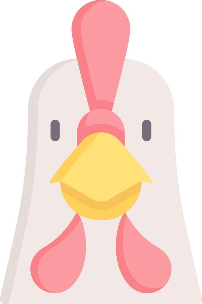 A chicken head with a pink nose and yellow beak vector