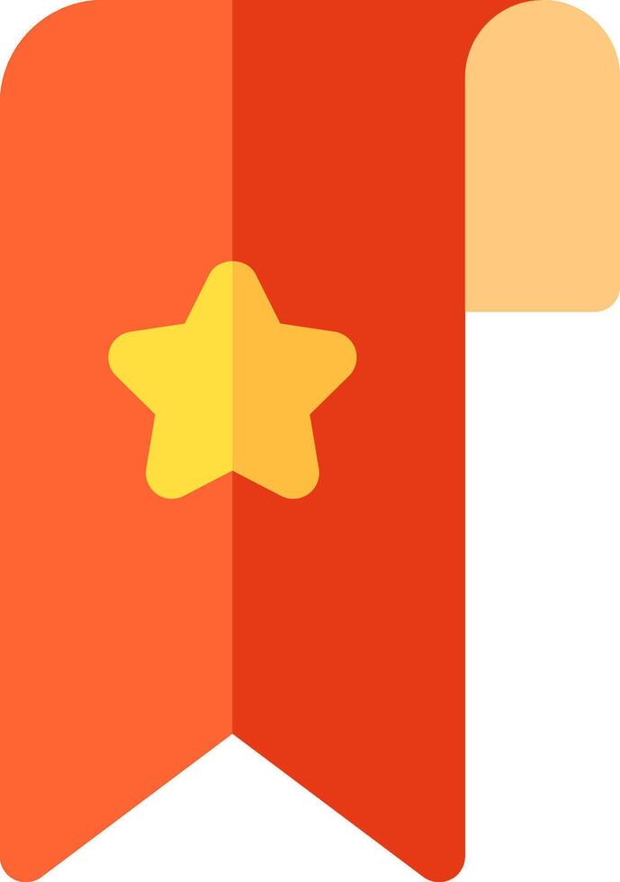 A red ribbon with a yellow star on it vector