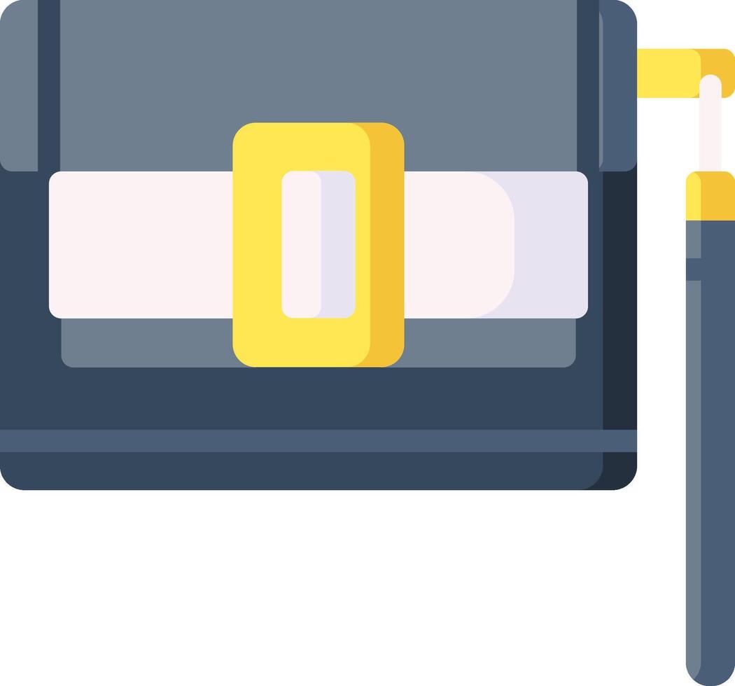 A wallet with a pen and pencil vector
