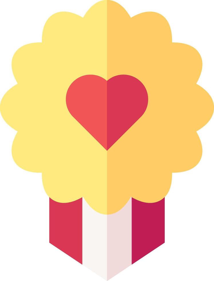A yellow flower with a red heart in the center vector