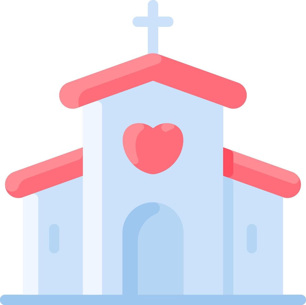 A church with a heart on the roof vector