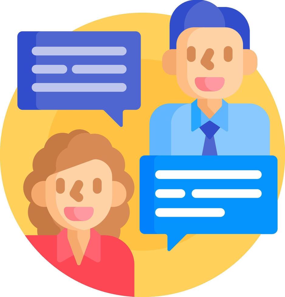 A man and woman are talking with speech bubbles vector