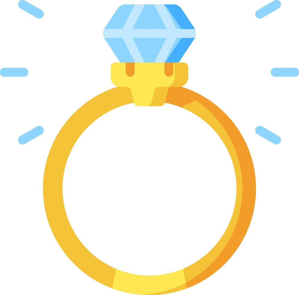 An illustration of a ring with a diamond vector