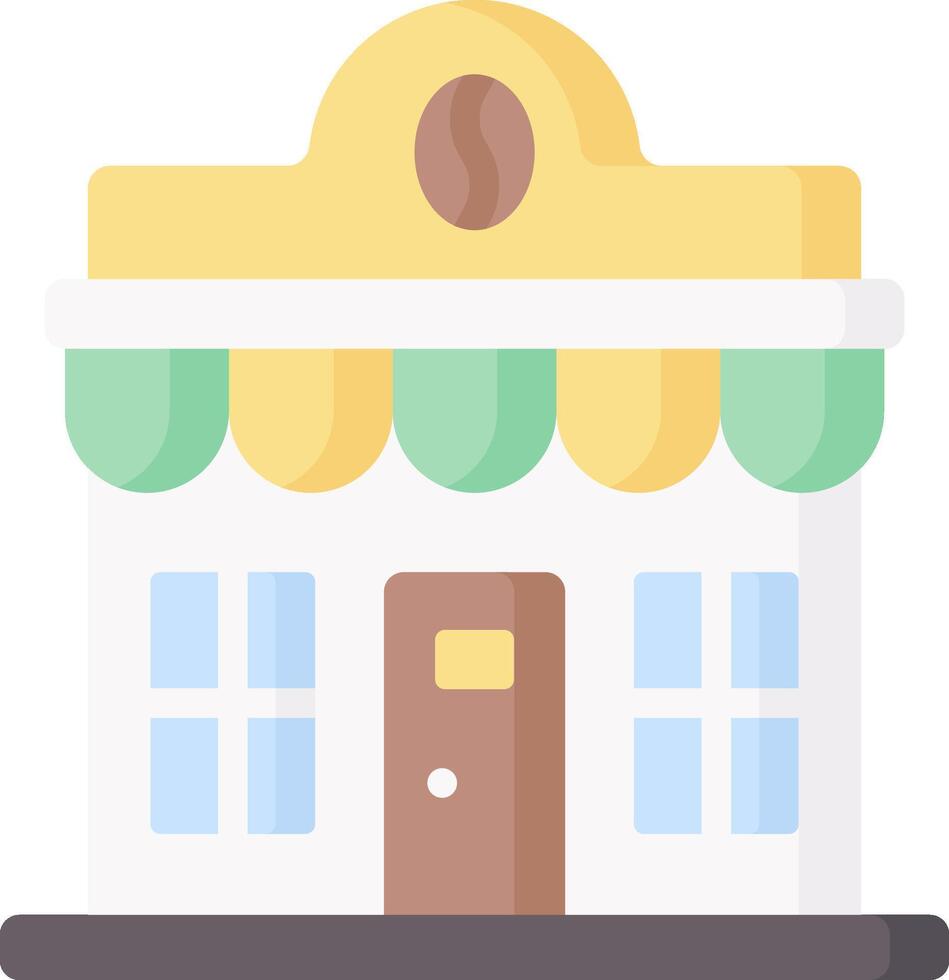A coffee shop icon with a door and windows vector