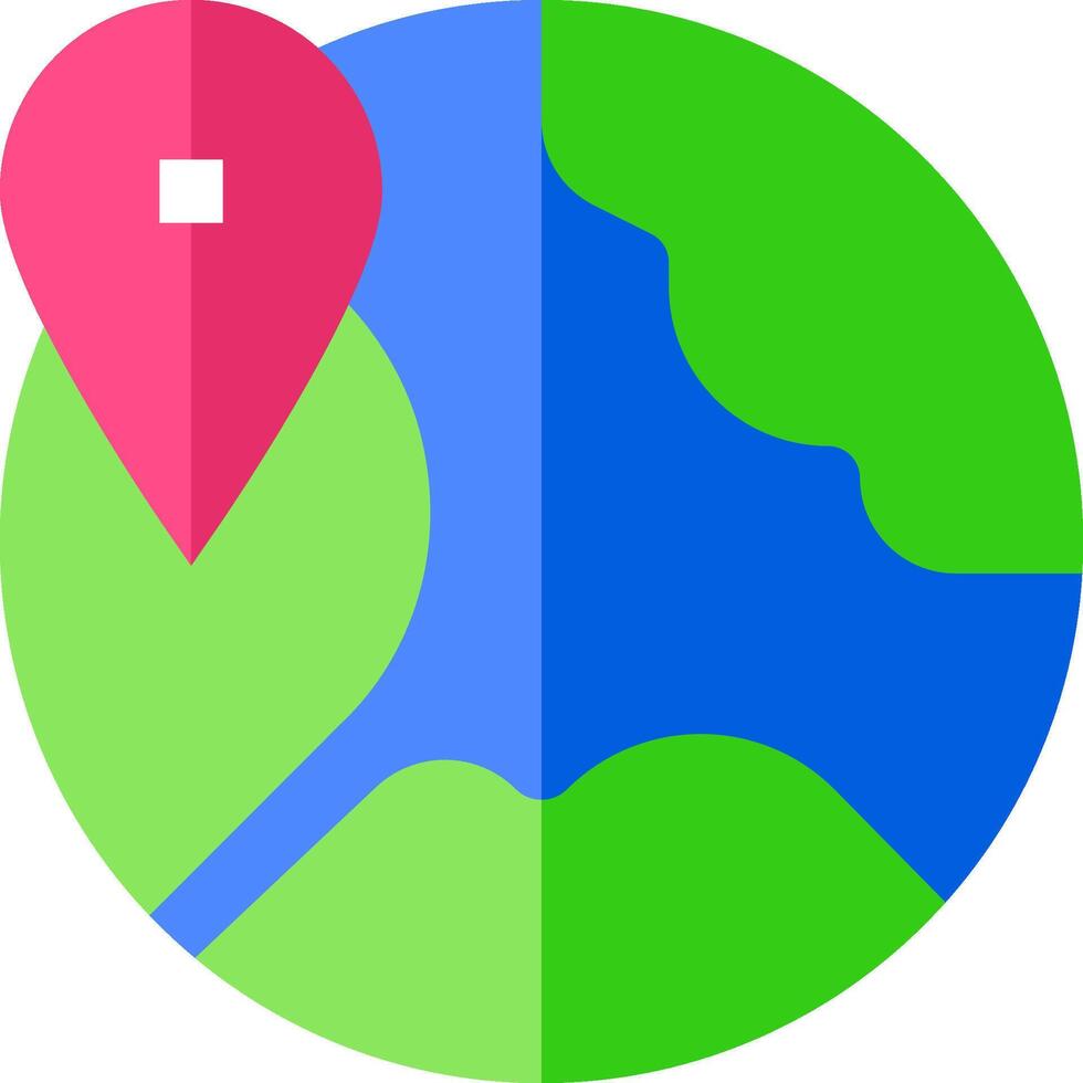 A map with a pin pointing to a location vector