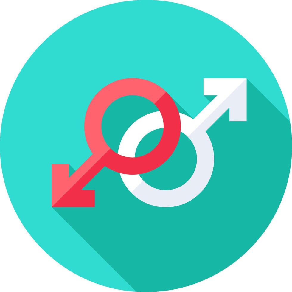 A male and female symbol on a green circle vector
