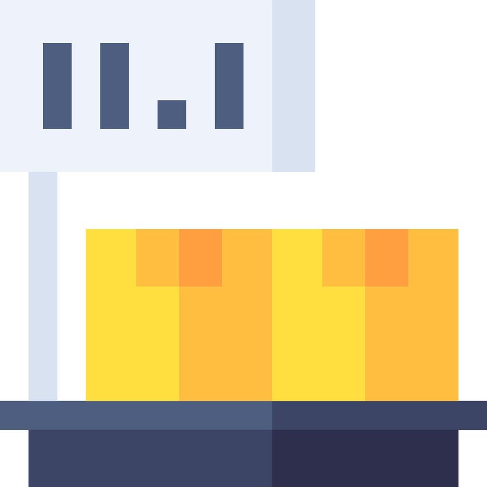 A yellow box with a sign that says i on it vector