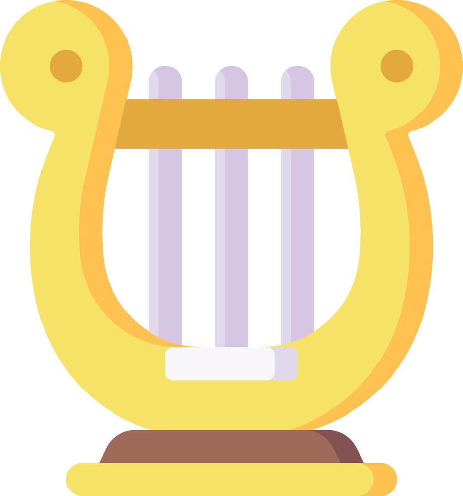 A golden harp icon on a white background vector