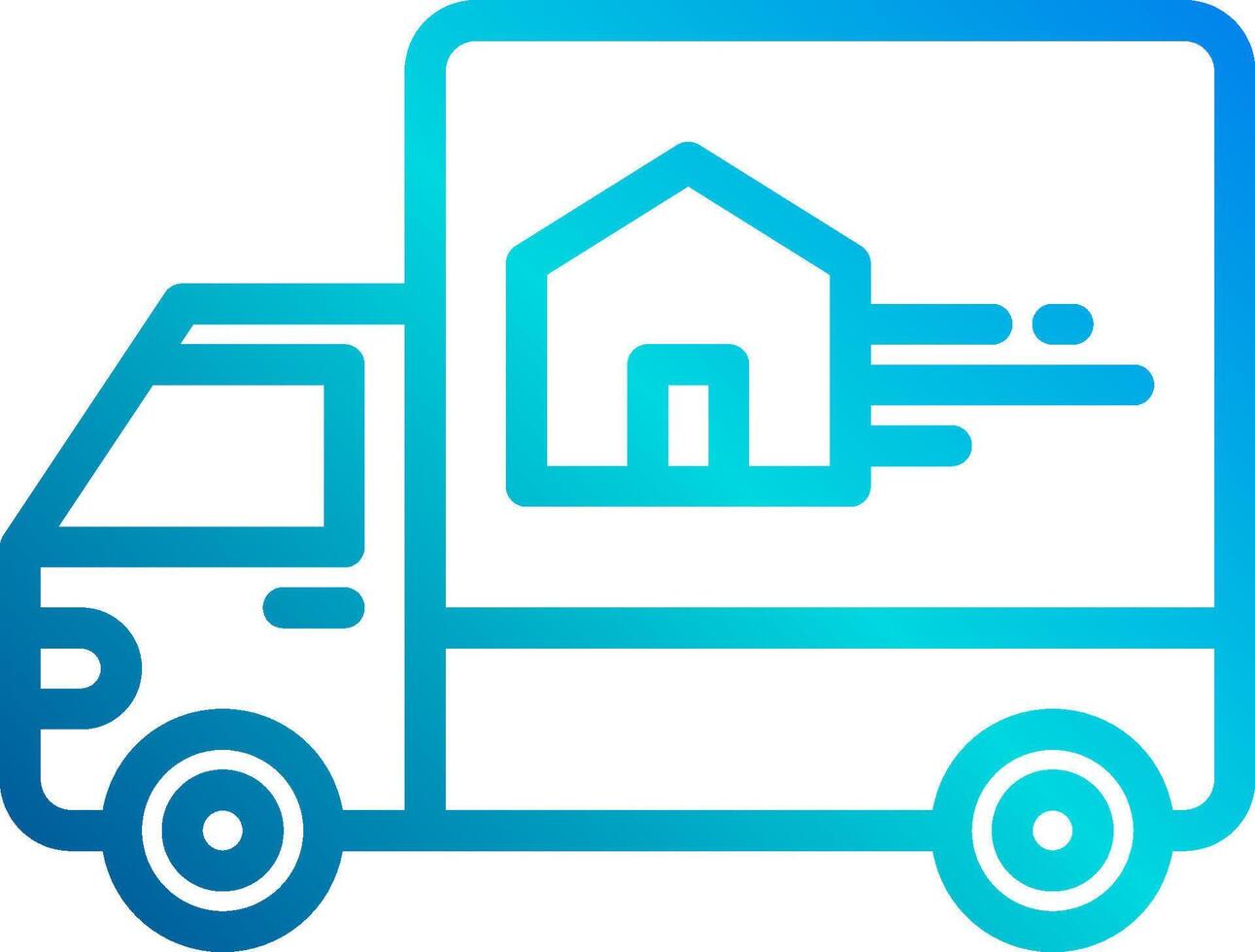 A moving truck with a house on it vector