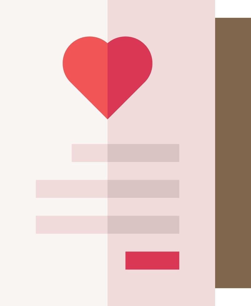A red heart is on a paper with a note vector