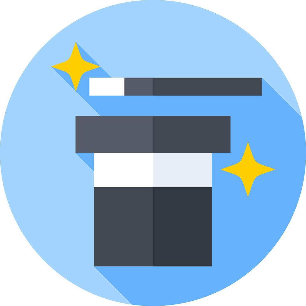 Magician hat icon with long shadow vector