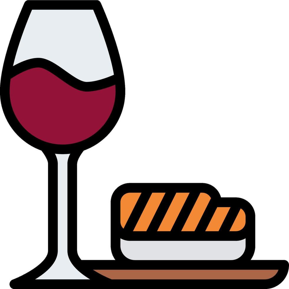 Wine and food icon vector