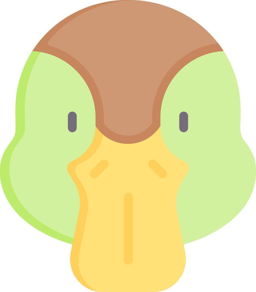 A cartoon duck head with a brown beak vector