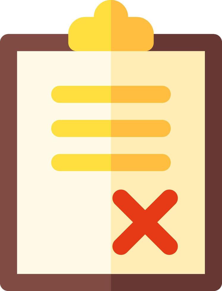 A clipboard with a tick and crossed out vector