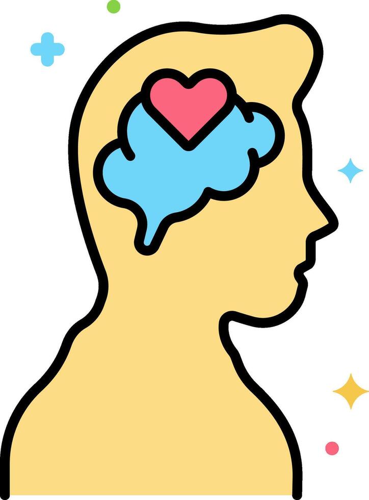 A person with a heart in their head vector